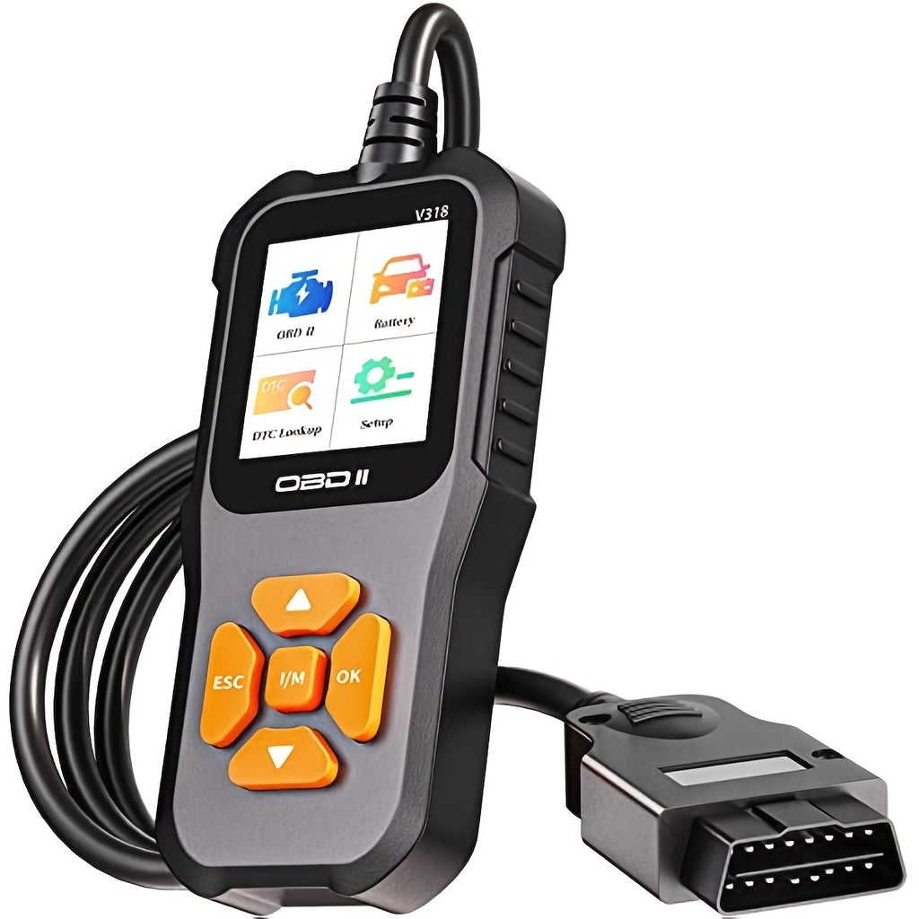 Car OBD2 Scanner Check Engine Light Fault Code Reader Battery VoltaRead Tool For All OBD II Protocol Vehicles Since 1996 Color Screen V318