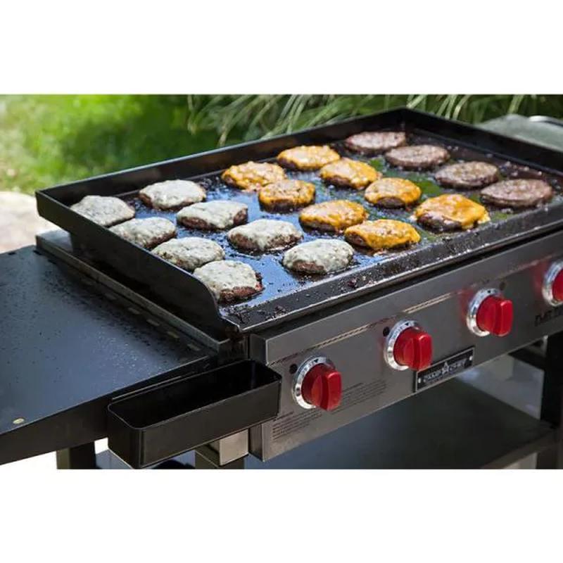 Flat Top Grill 4-Burner Propane Gas Grill in Black with Griddle