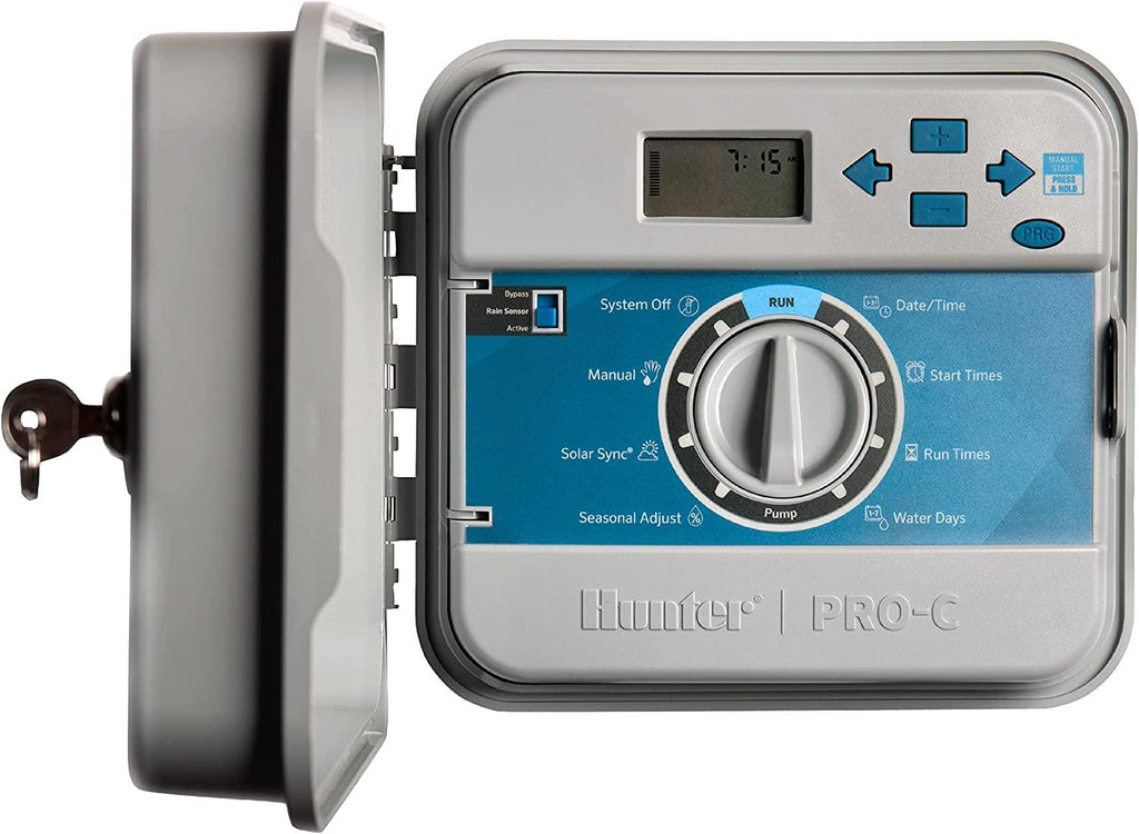 Hunter Pro-C Modular Outdoor Irrigation Controller Gray 4-Station Base Unit Controller, Outdoor Mount with 120 VAC Internal Transformer, Expandable to 16 Stations B00LBGQ4K2
