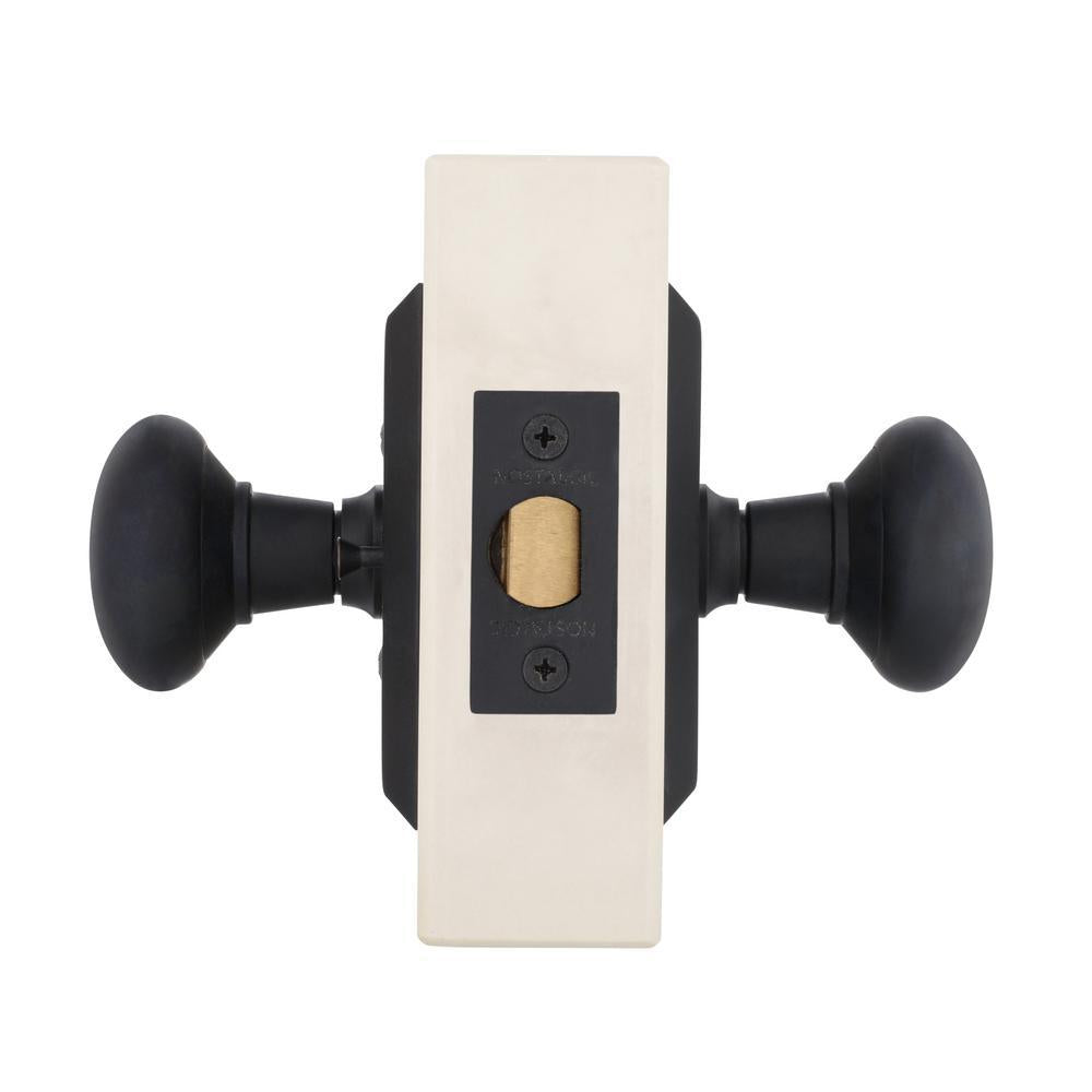Studio Plate 2-3/8 in. Backset Oil-Rubbed Bronze Privacy Bed/Bath York Door Knob