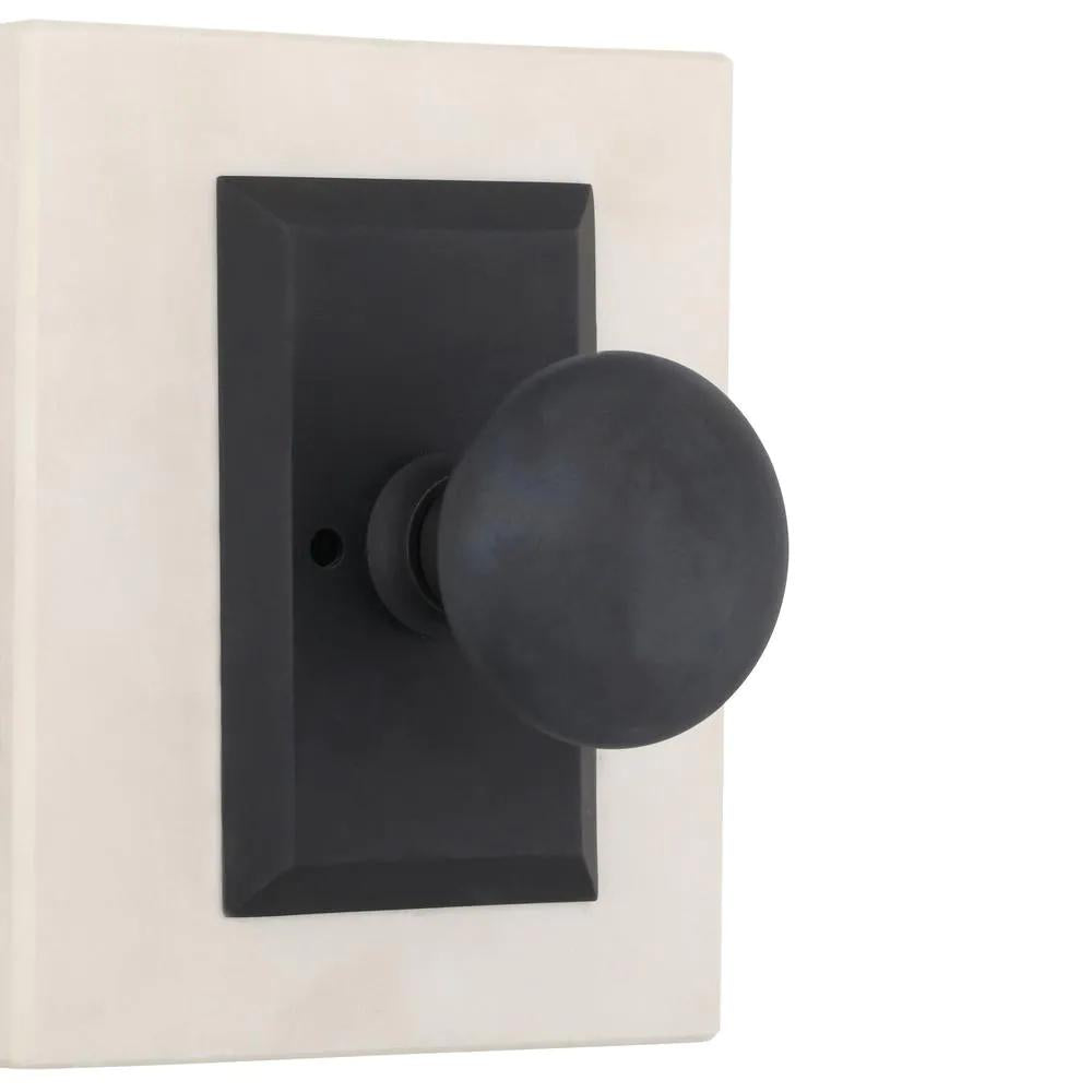 Studio Plate 2-3/8 in. Backset Oil-Rubbed Bronze Privacy Bed/Bath York Door Knob
