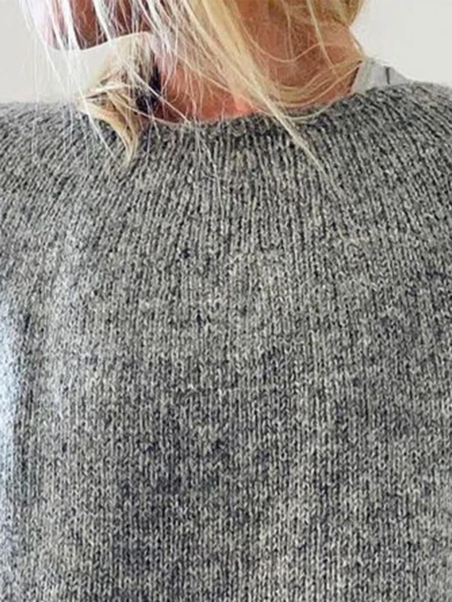 Casual Solid Color Crew Neck Long Sleeves Pocket Sweater