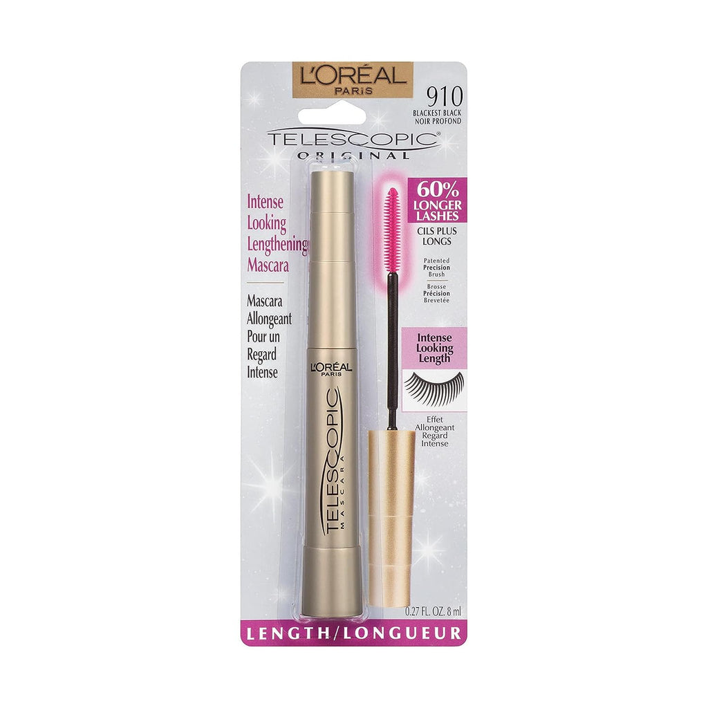 L’Oréal Paris Makeup Telescopic Original Lengthening Mascara, Blackest Black, 0.27 Fl Oz (1 Count)