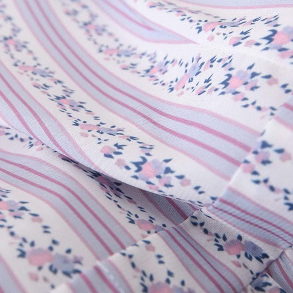 stripe floral print top and skirt set