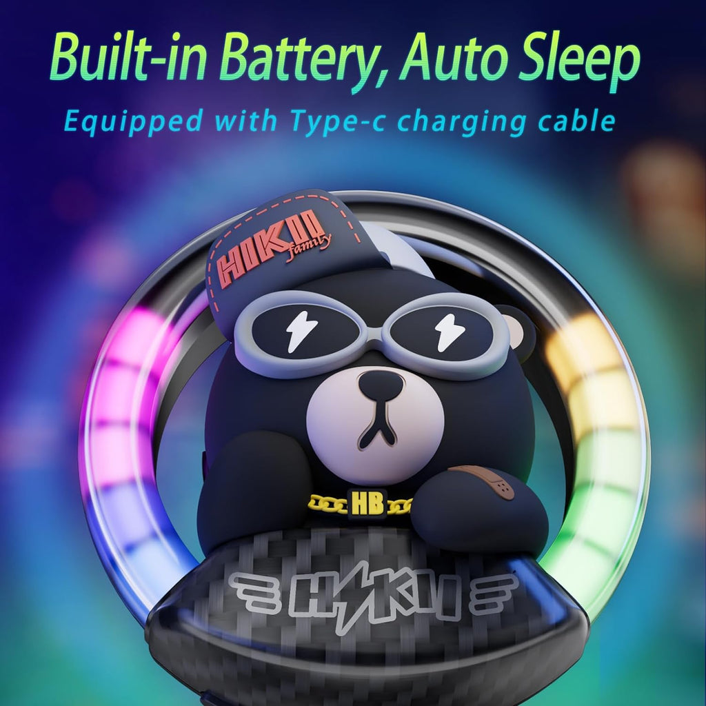 Cacacece Car Air Fresheners Cute Bear Car Voice-Activated Rhythm LED Light Automotive Air Outlet Creative Perfume Aromatherapy Decoration Accessories Air Fresheners for Cars