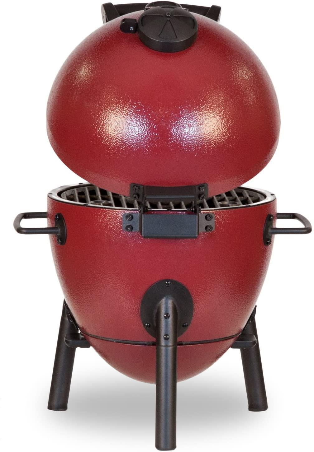 E06614 Charcoal Grill, Red & 6211 Smokin' Stone Jr, Natural Co