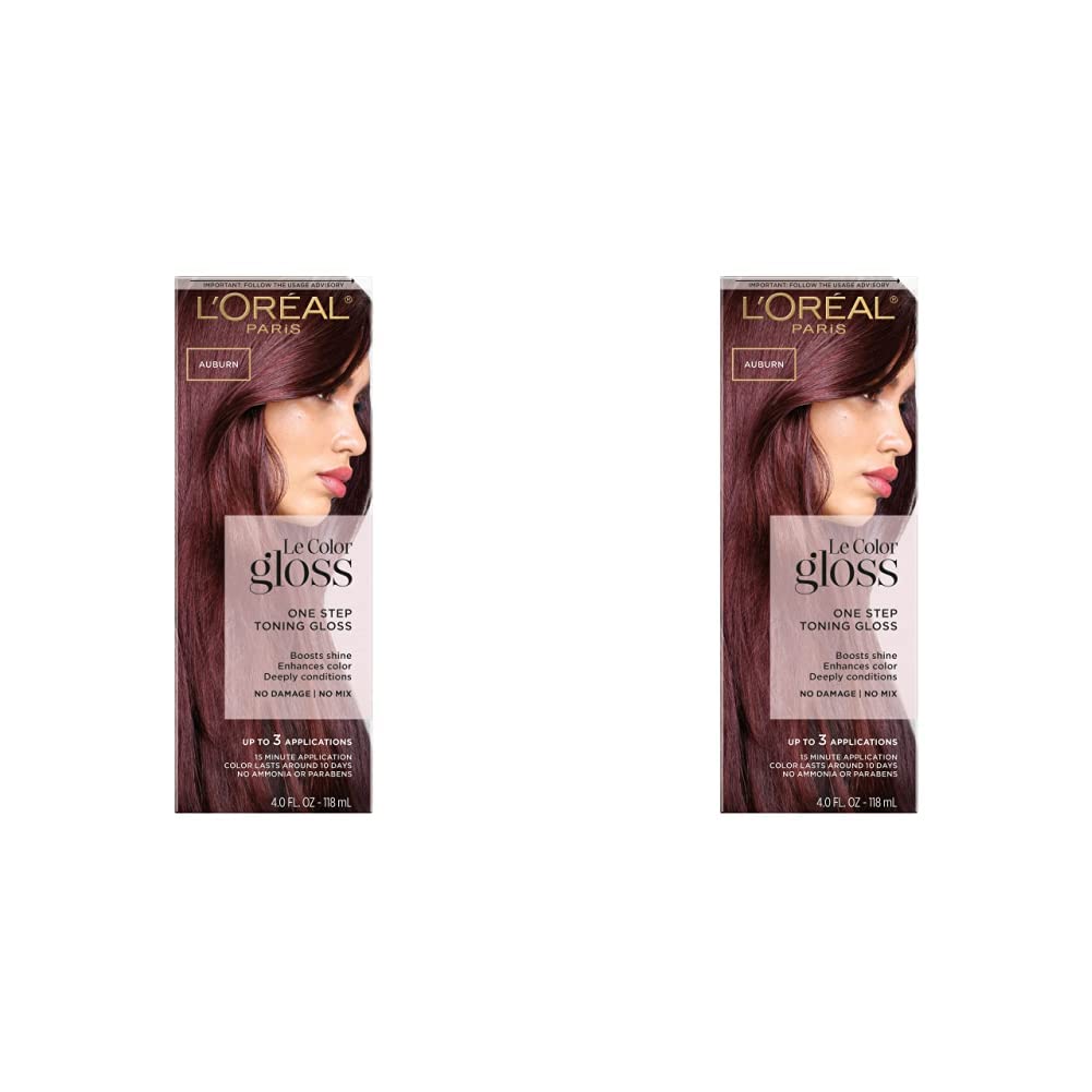 L'Oreal Paris Le Color One Step Toning Hair Gloss, Auburn, 4 Ounce (Pack of 2)