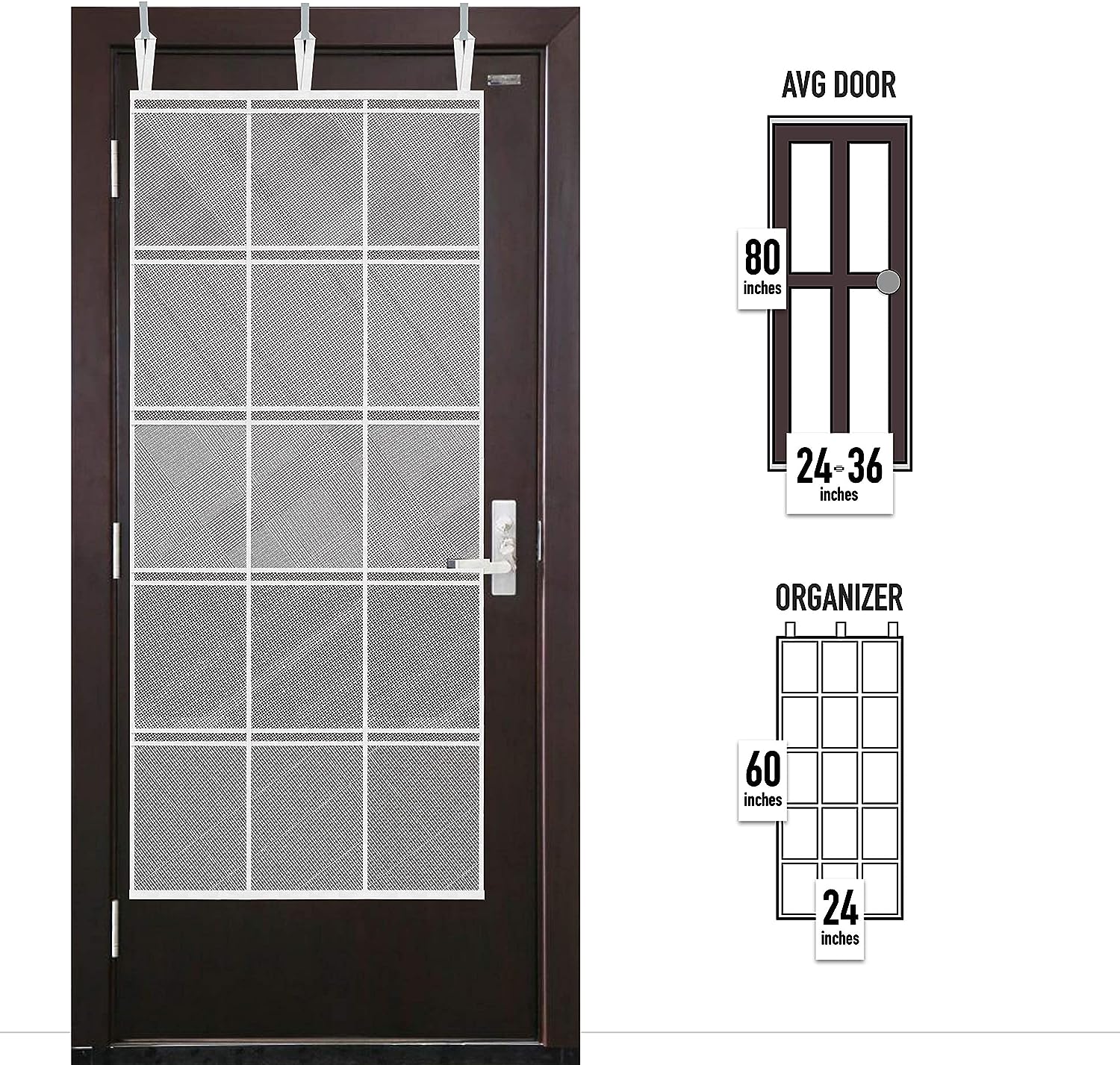 Cruise On Large Mesh Over Door Hanging Organizer 15 Pocket White Cabin Organization Shoe Holder &amp; Cruise Essentials Storage