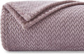 NEWCOSPLAY Super Soft Throw Blanket Light Purple Premium Silky Flannel Fleece Leaves Pattern Lightweight Bed Blanket All Season Use (Light Purple, Throw(50"x60"))