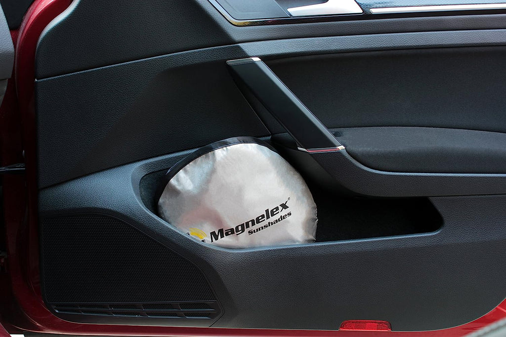 Magnelex Windshield Sunshade with Bonus Steering Wheel Sun Shade. Reflective Polyester Blocks Heat and Sun. Foldable Sun Shield Keeps Your Vehicle Cool (Medium 59 x 31 in)