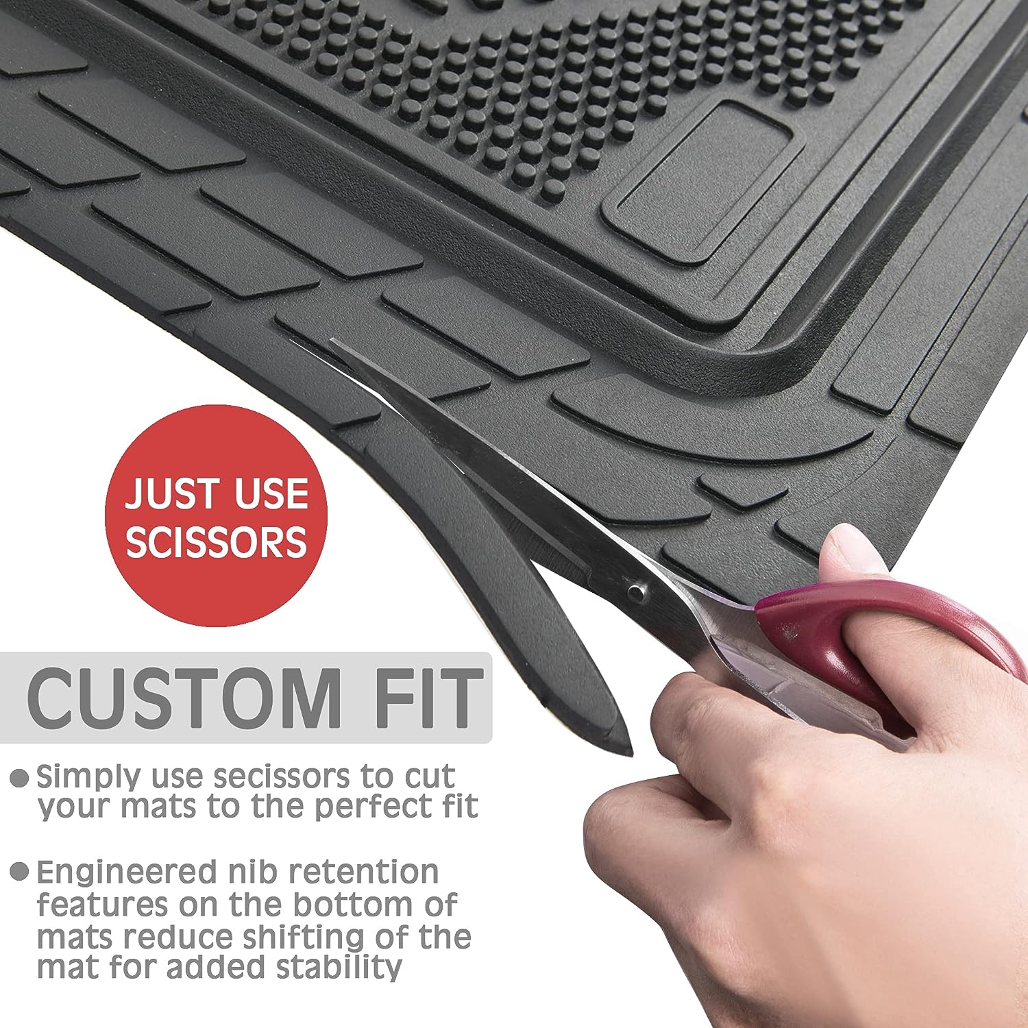 CAR PASSHeavy Duty Rubber Floor Mats Cow Print Car Mats 4-Piece Car Mat Set - Universal Waterproof Floor Mats for Car SUV Truck, Durable All-Weather Mats