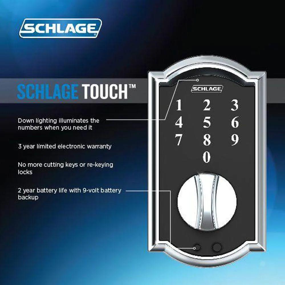 Touch Keyless Touchscreen Deadbolt with Camelot Trim