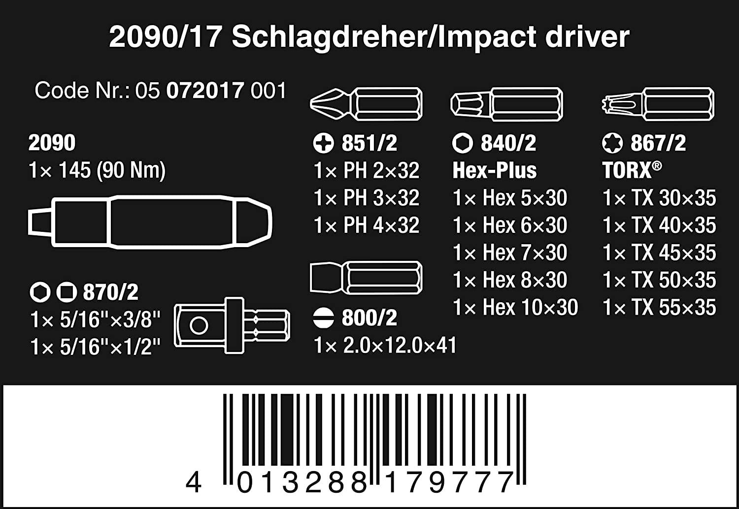 2090/17 Impact Driver Set