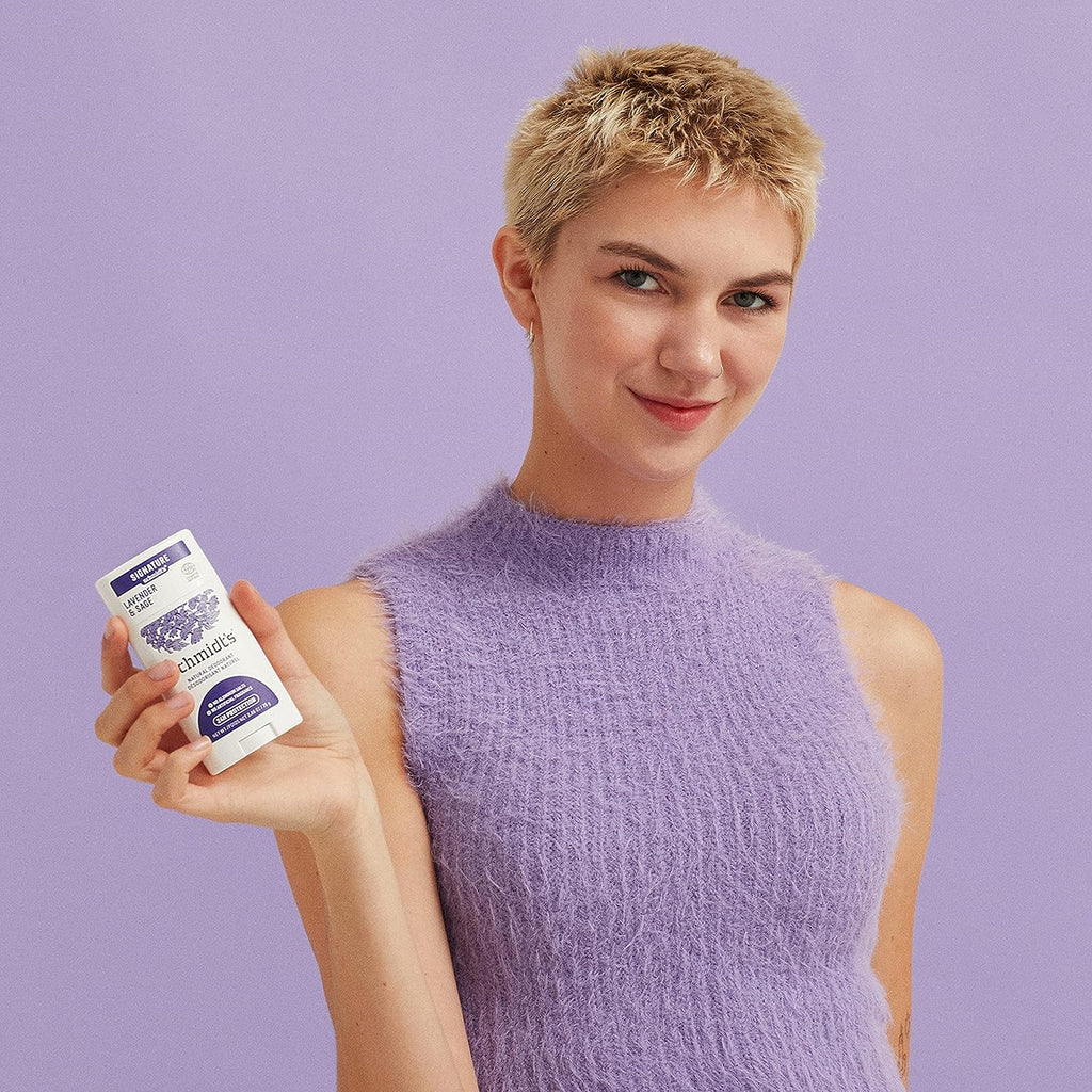 Schmidt's Aluminum Free Natural Deodorant for Women and Men, Lavender and Sage with 24 Hour Odor Protection, Vegan, Cruelty Free, 2.65 Oz, Pack of 2