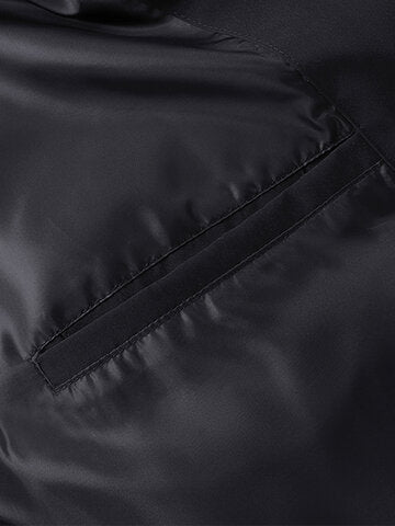mens windproof warm stand collar thicken solid overcoats with pocket