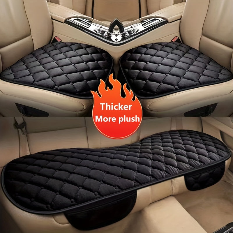 1pc / 3 Pcs Car Seat Cushion, Non-Slip Rubber Bottom With StoraPouch,Premium Comfort Memory Silk Cotton, Car Seat Pad Universal