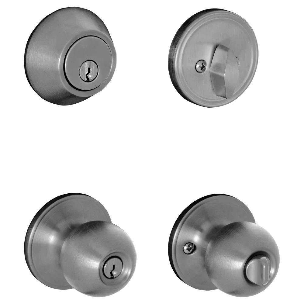 Morrow Keyed Entry Knob and  Steel Single Cylinder Deadbolt Project Pack