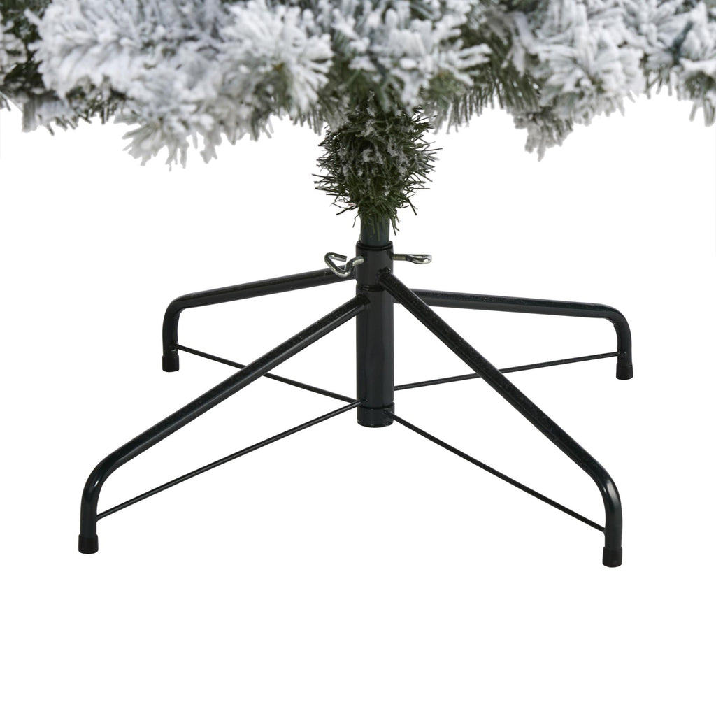 Nearly Natural 8' Green Flocked Fir Artificial Christmas Tree Prelit 500 Clear LED Lights