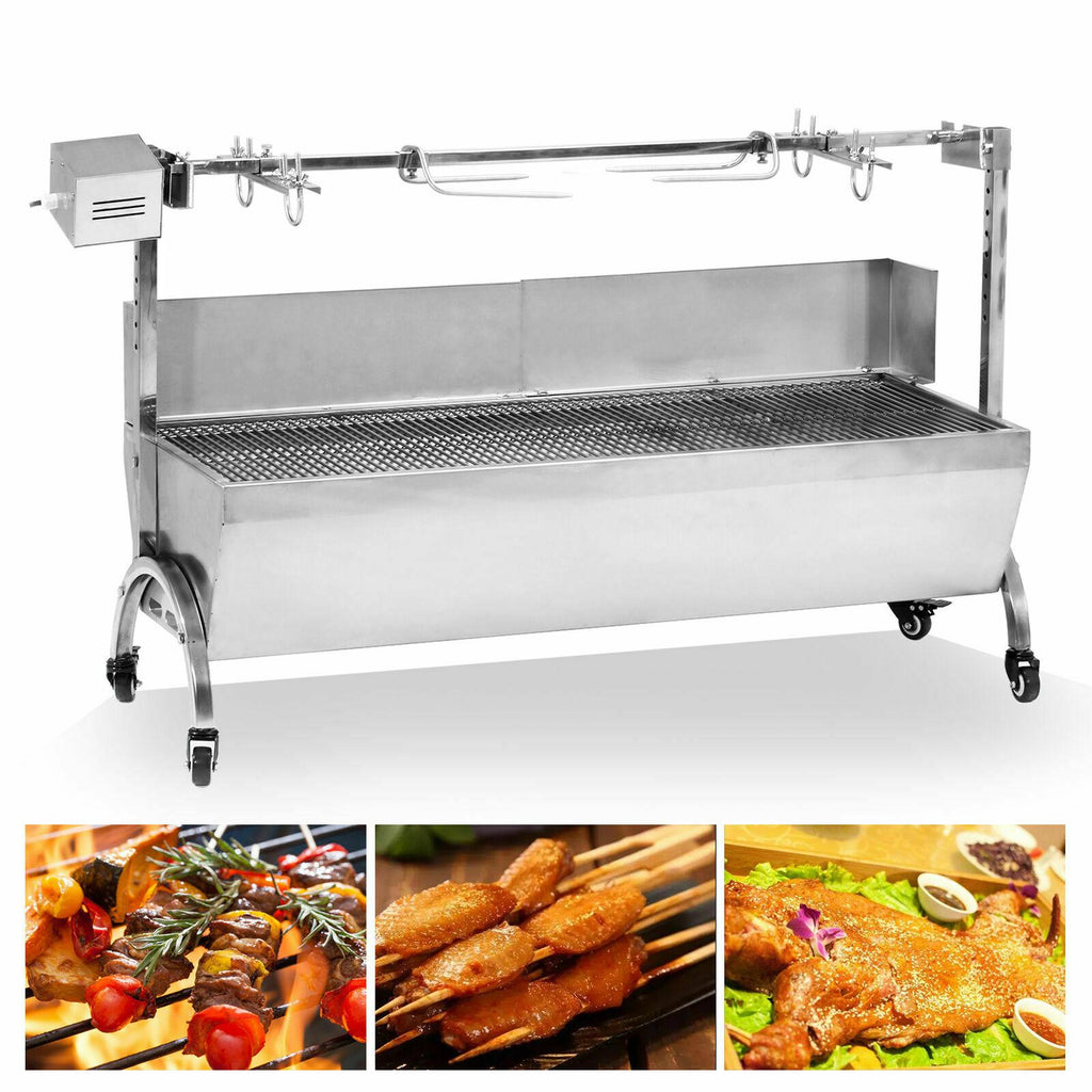 LarOutdoor BBQ Grill Roaster Spit Whole Chicken Lamb Pig Roast Roaster