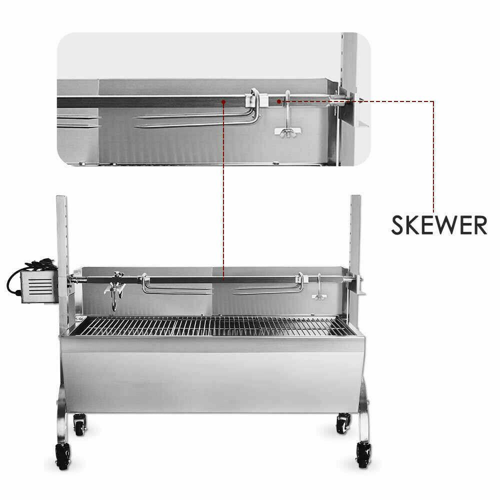 LarOutdoor BBQ Grill Roaster Spit Whole Chicken Lamb Pig Roast Roaster