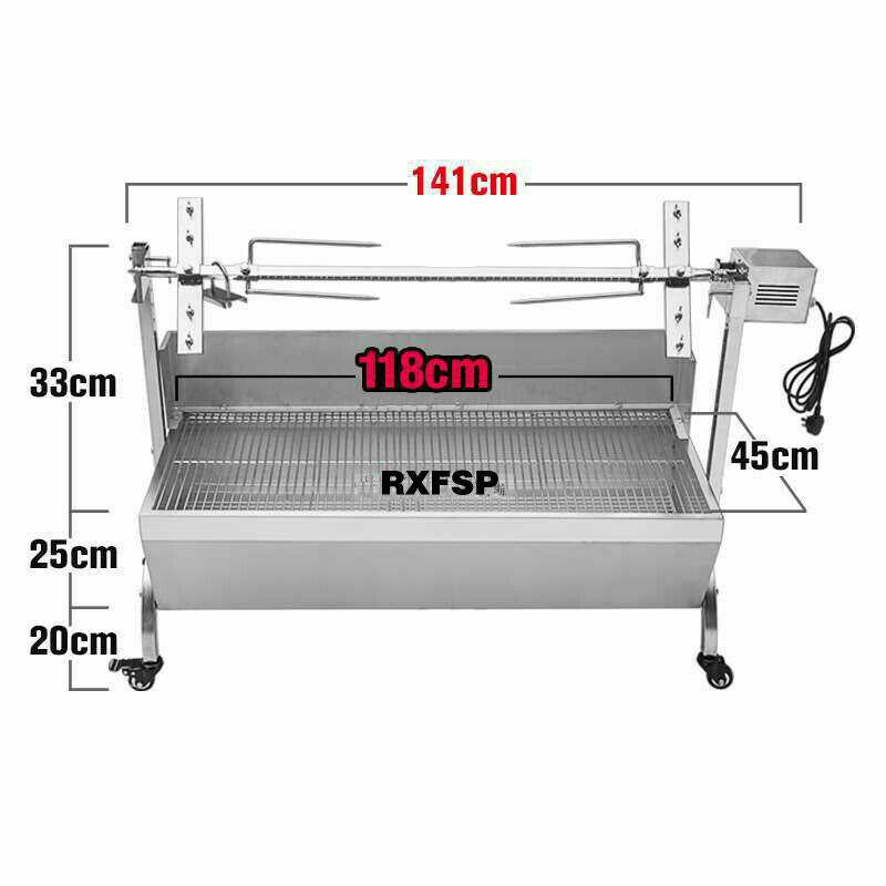 LarOutdoor BBQ Grill Roaster Spit Whole Chicken Lamb Pig Roast Roaster