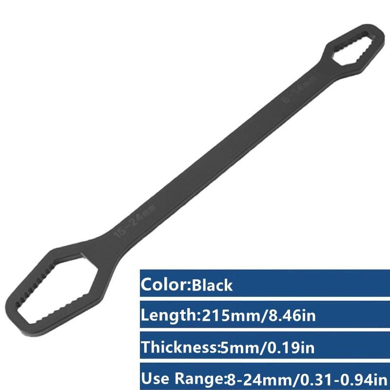 1pc Universal Double Ended Wrench, Self-Tightening 8-22mm Screw Nuts Repair Wrench, Double-Headed Ratchet Spanner, Adjustable Torx Spanner