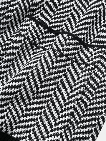 mens houndstooth pattern patchwork lapel button front knit casual cardigans