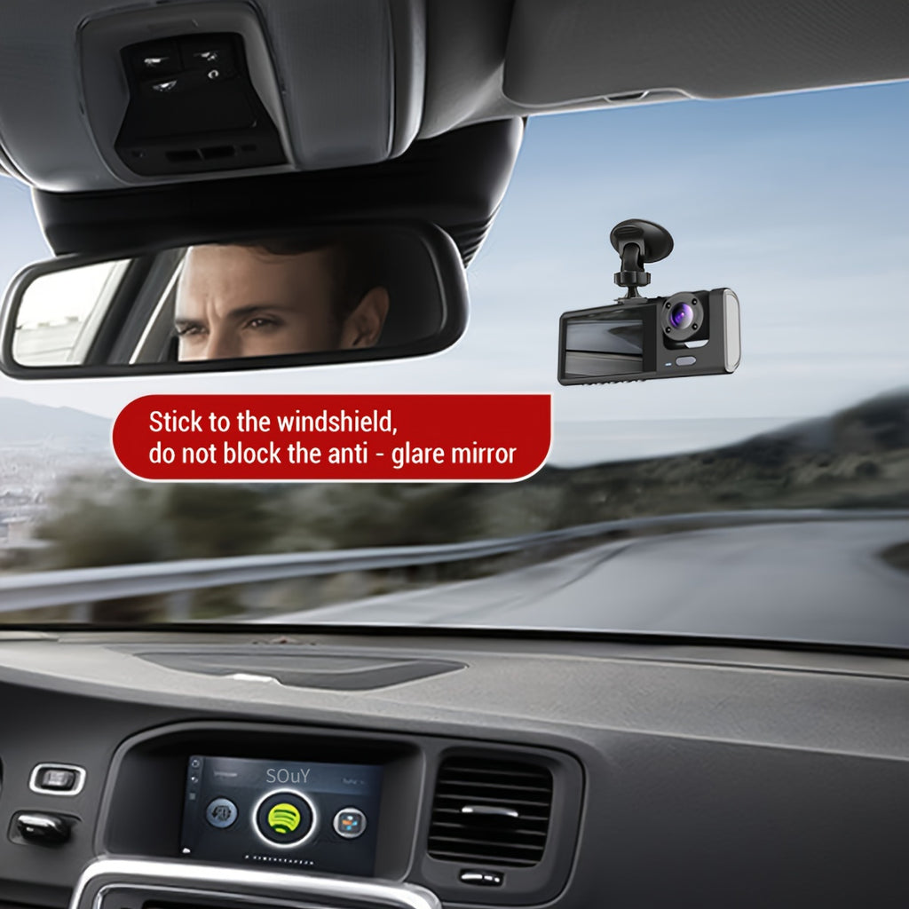Dash Cam For Cars,Front And Inside,1080P Dual Camera With IR Night Vision,Loop Recording,Car DVR Camera With 2 Inch IPS Screen,car Dashboard Video Cam