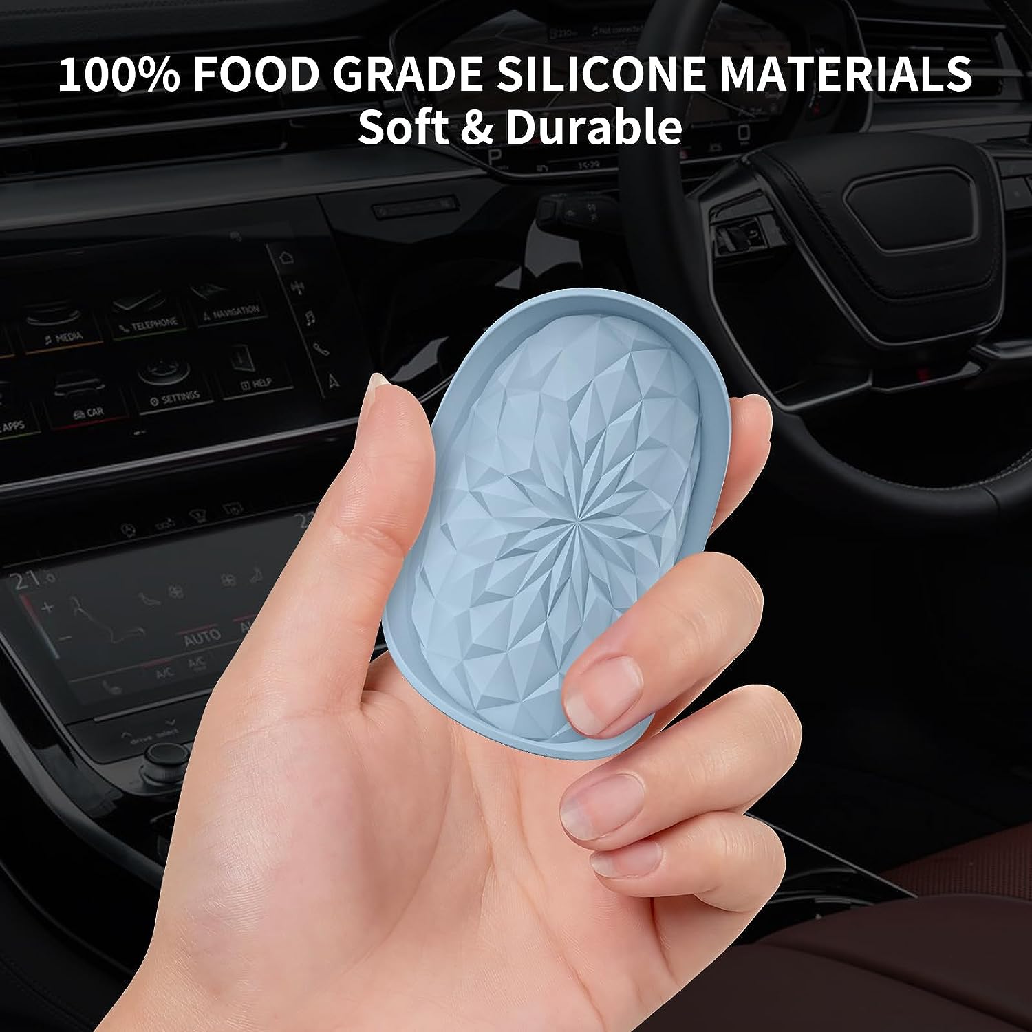 Car Cup Coaster [4 Pack] ME.FAN Silicone Car Coasters/Cup Mats - 2.75In Universal Non-Slip Recessed Car Interior Accessories - Car Cup Holder Insert Coasters Ether