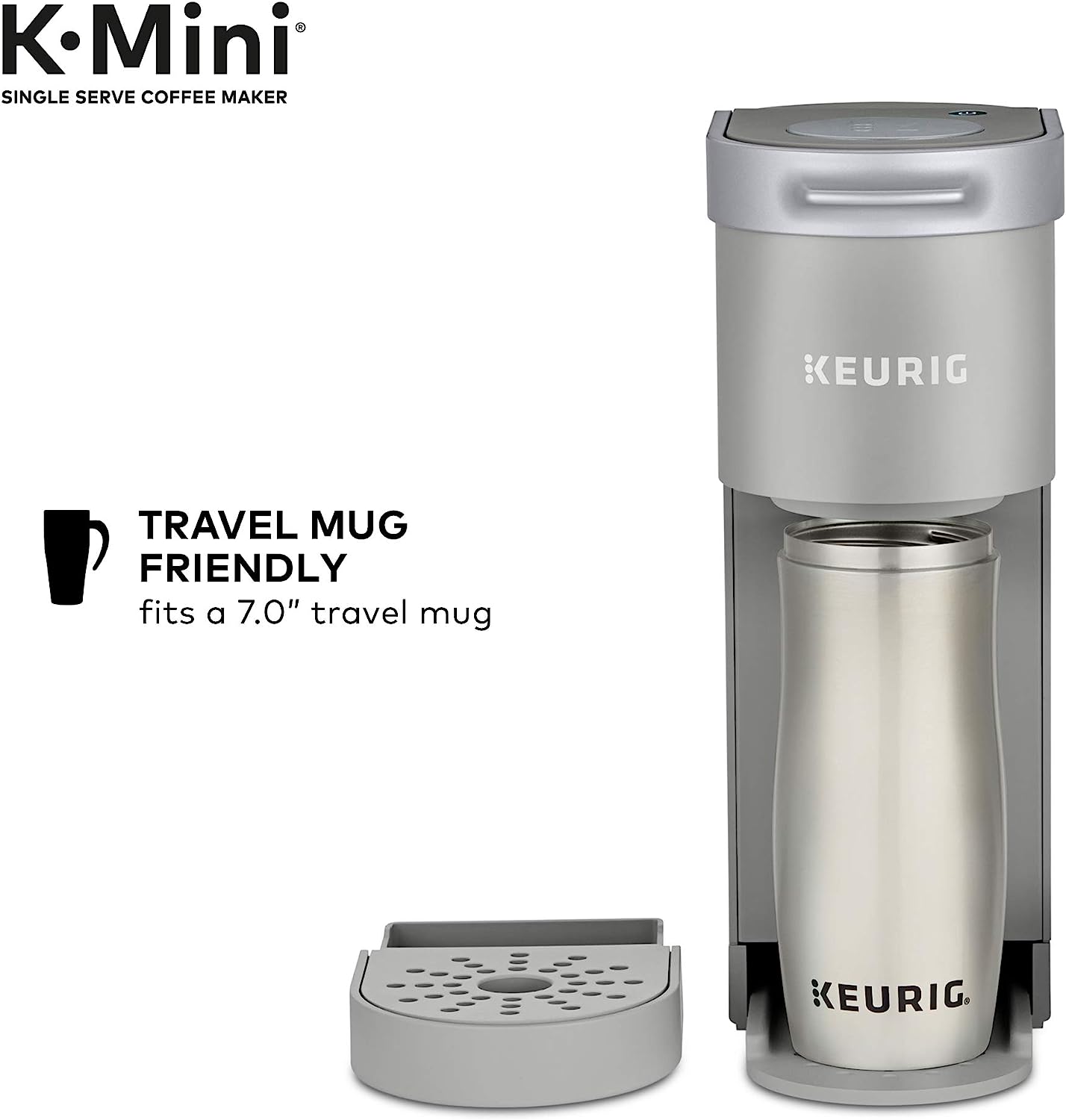 Keurig K-Mini Single Serve Coffee Maker, Studio Gray, 6 to 12 oz. Brew Sizes