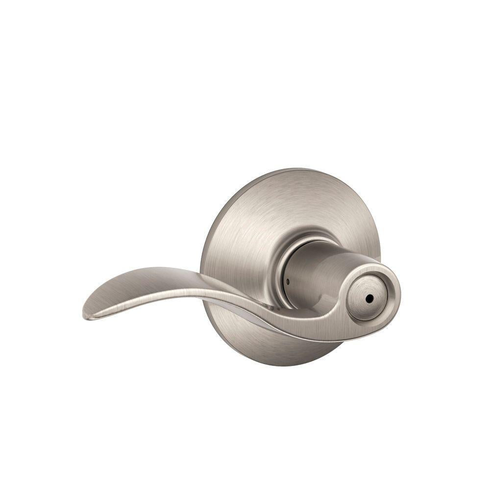 Accent Satin Nickel Privacy Bed/Bath Door Lever