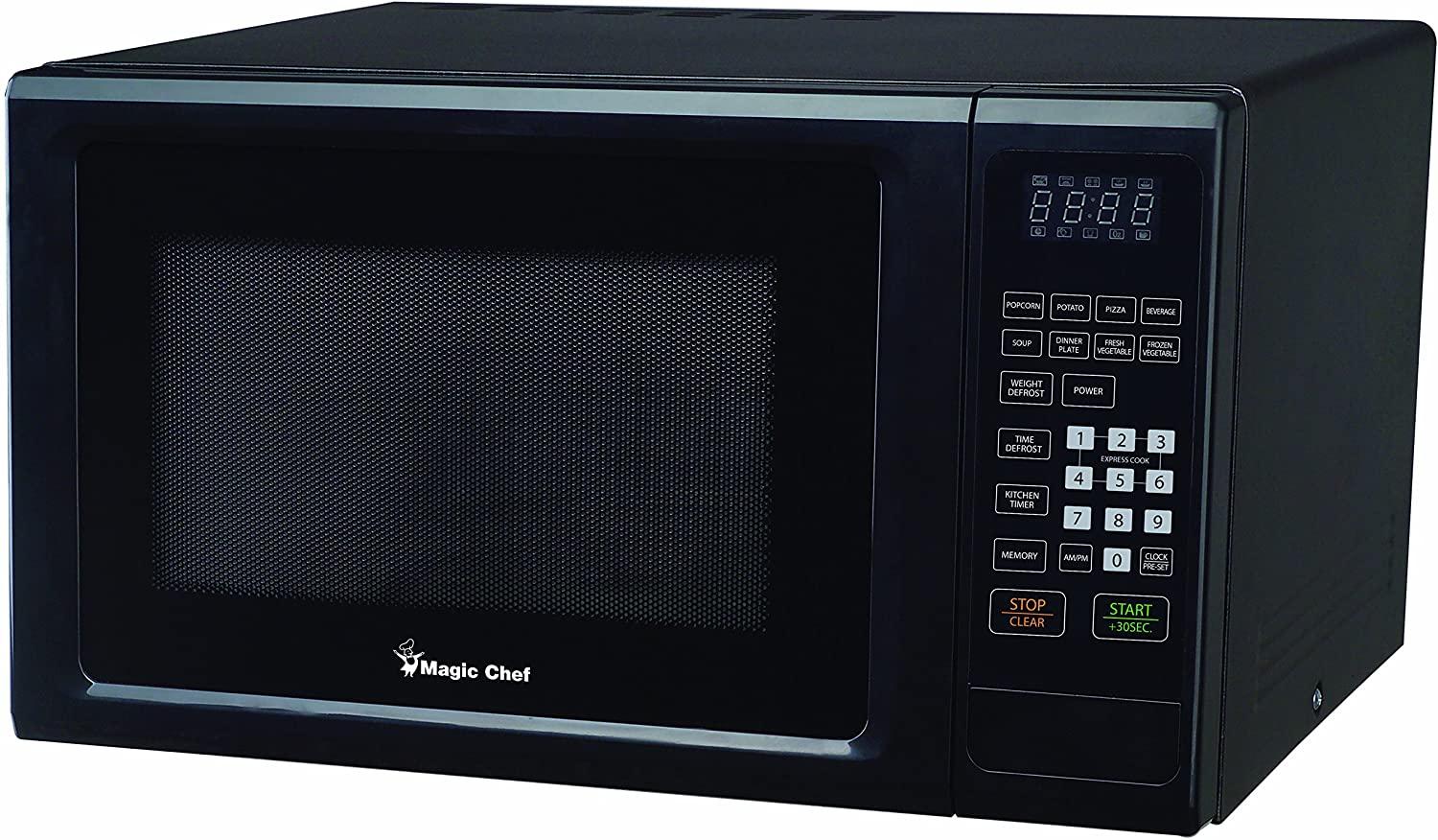 Magic Chef Black 1.1 Cu. Ft. 1000W Countertop Microwave Oven with Push-Button Door