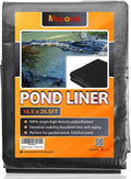 MAPORCH Upgraded 16.5 x 26.5FT Reinforced Polyethylene Fish Pond Liner with 24 Mils Thickness, Black Pond Skins Liner for Fish Koi Pond, Garden Pool and Irrigation Pond