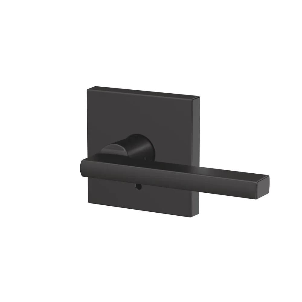 Custom Latitude Matte Black Collins Trim Dummy Door Lever (2-pack)