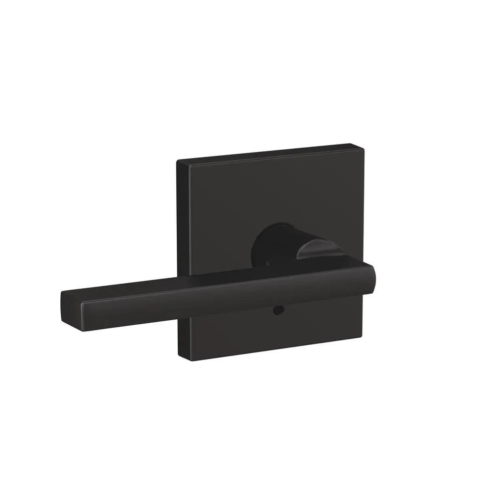 Custom Latitude Matte Black Collins Trim Dummy Door Lever (2-pack)
