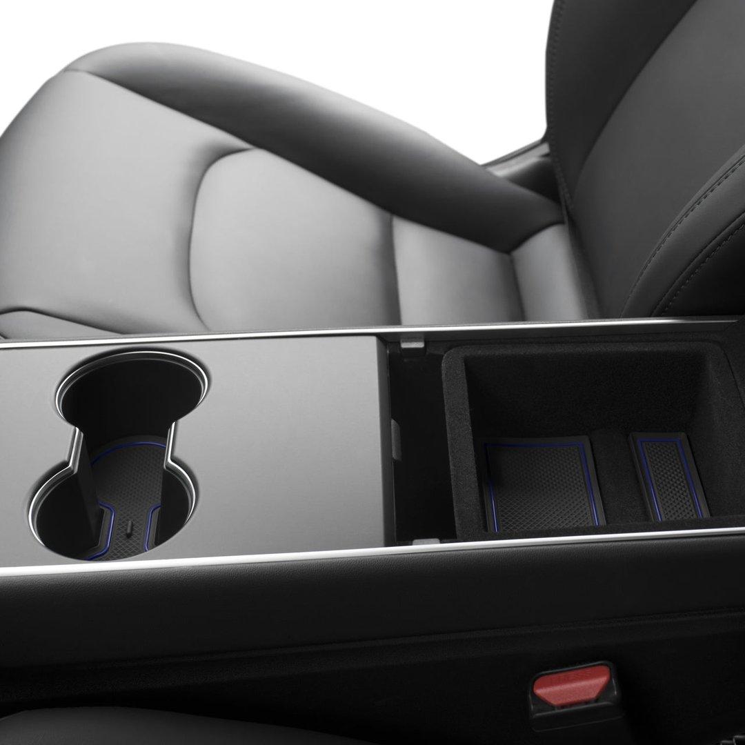 Center Console &amp; Cup Holder Rubber Liners for Model 3 &amp; Y (Gen 1 Center Console)
