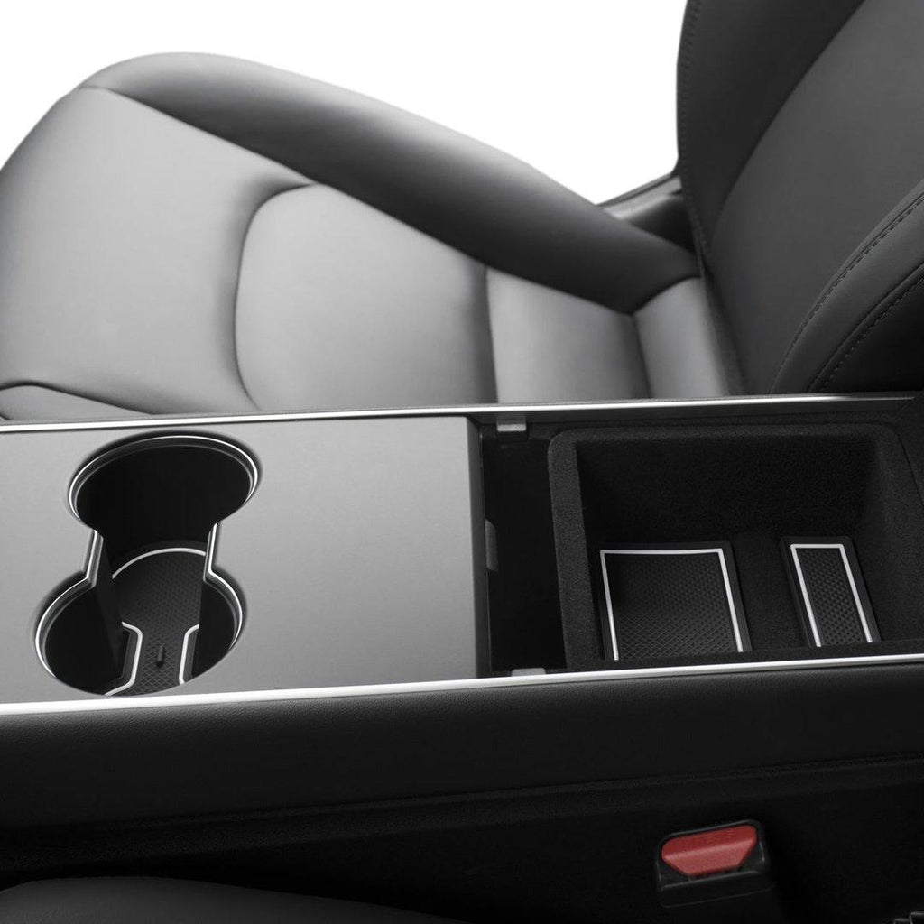 Center Console &amp; Cup Holder Rubber Liners for Model 3 &amp; Y (Gen 1 Center Console)