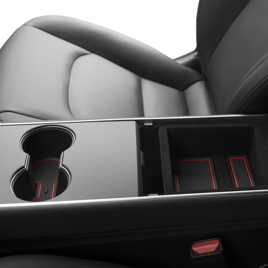 Center Console &amp; Cup Holder Rubber Liners for Model 3 &amp; Y (Gen 1 Center Console)