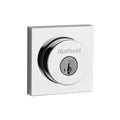 Square Contemporary Polished Chrome Single Cylinder Deadbolt Featuring SmartKey Security