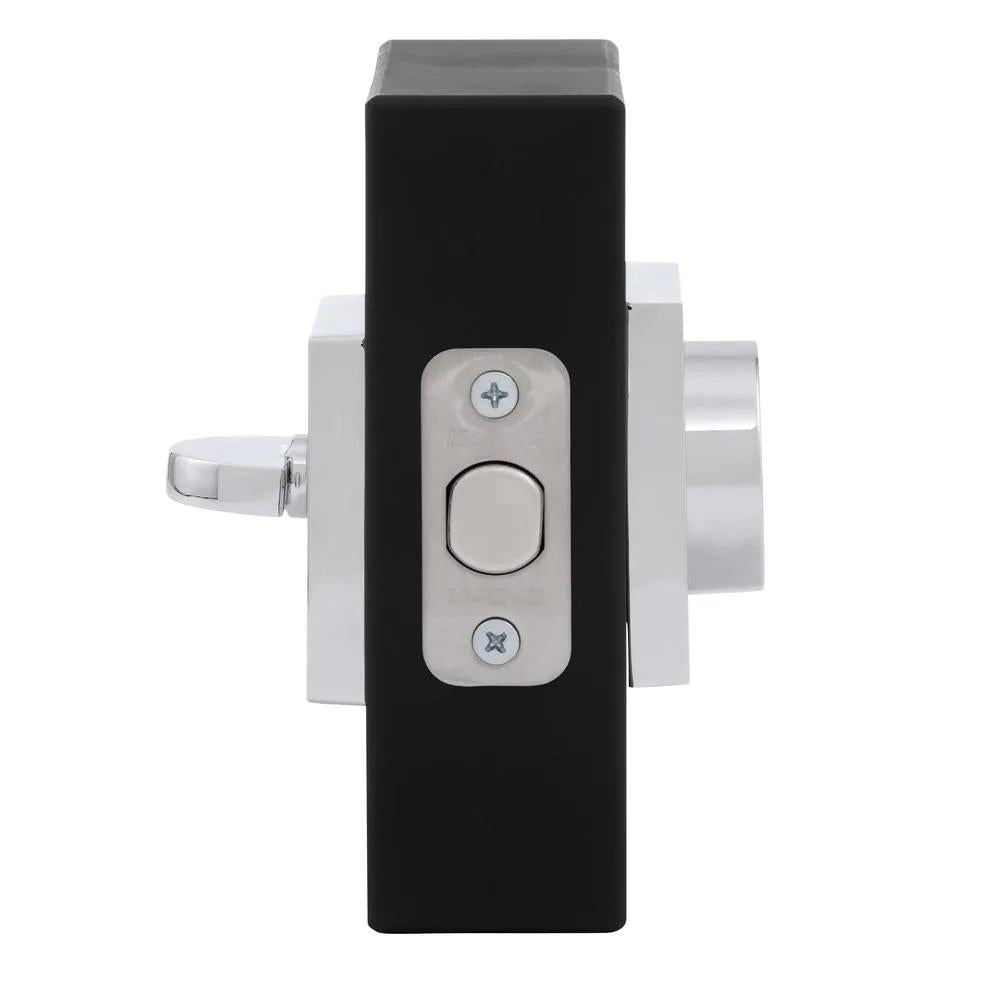Square Contemporary Polished Chrome Single Cylinder Deadbolt Featuring SmartKey Security
