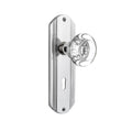 Deco Plate with Keyhole 2-3/8 in. Backset Bright Chrome Privacy Bed/Bath Clear Crystal Glass Door Knob