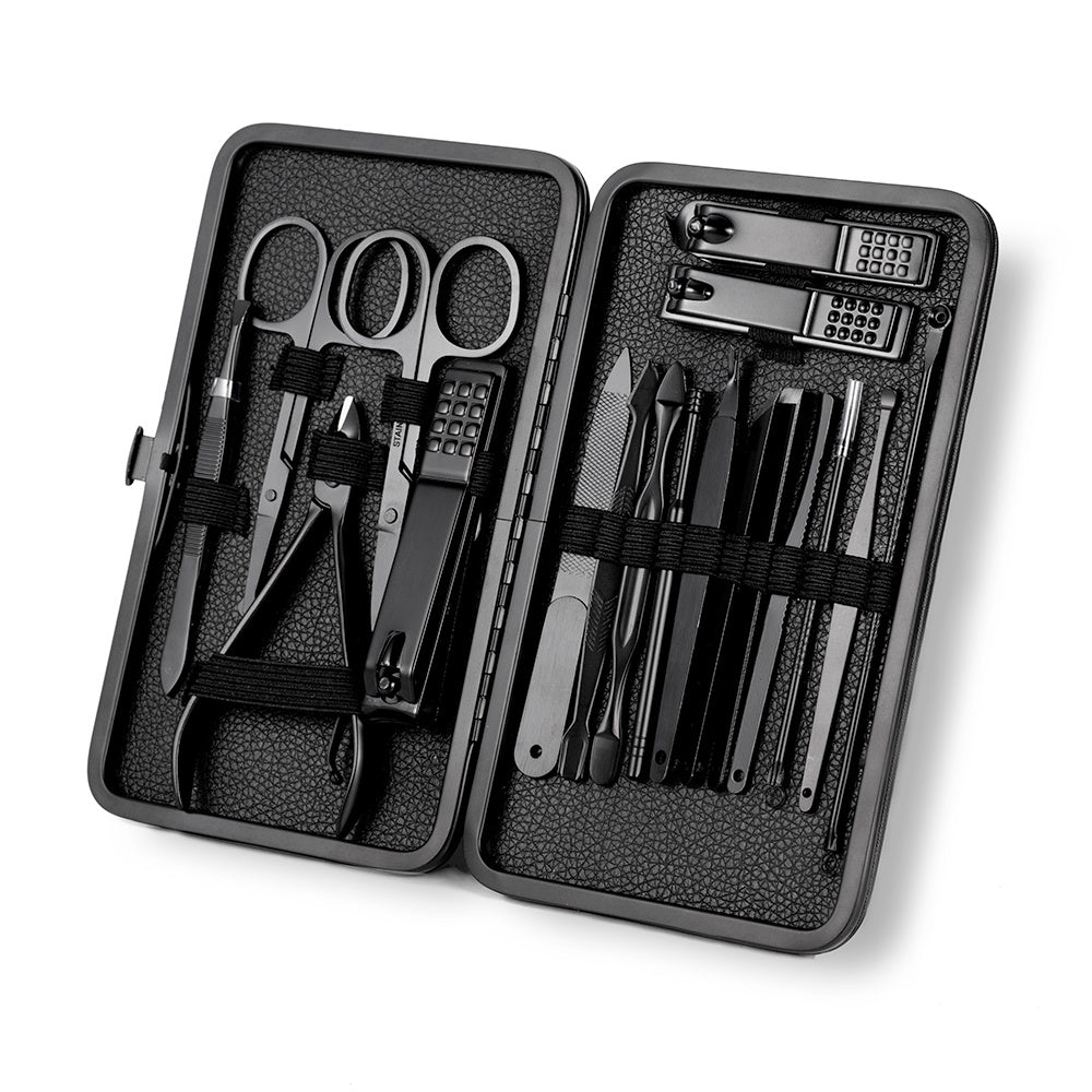 Classic Black Manicure Set Hand Feet Facial  Steel Accessories, 5 Choices