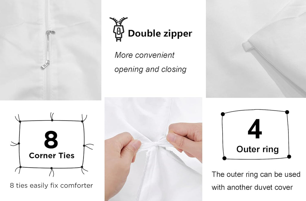Duvet Protector Cover - Waterproof Breathable - Washable and Reusable Incontinence Duvet Cover with Zipper Flap for Pets, Dog, Cat, Kids, Elder (King)