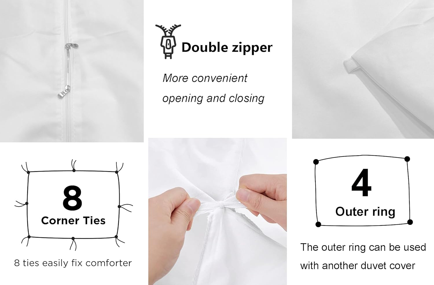 Duvet Protector Cover - Waterproof Breathable - Washable and Reusable Incontinence Duvet Cover with Zipper Flap for Pets, Dog, Cat, Kids, Elder (King)