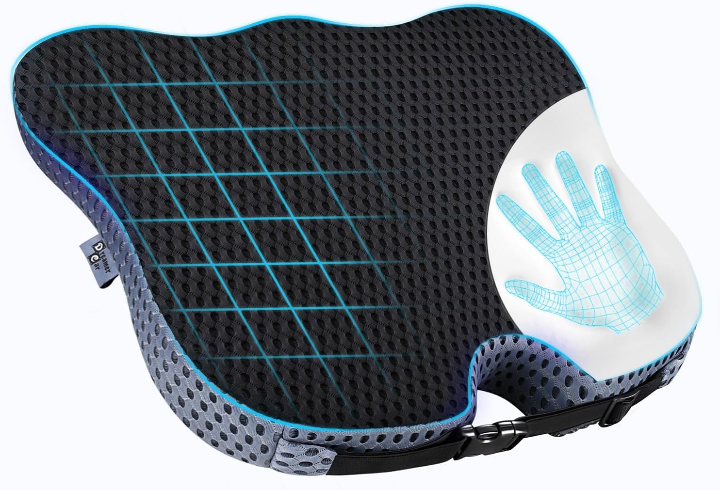 Dreamer Car Wedge Seat Cushion for Car Seat Driver/Passenger- Car Seat Cushions for Driving Improve Vision/Posture - Memory Foam Car Seat Cushion for Hip Pain (Mesh Cover,Black)