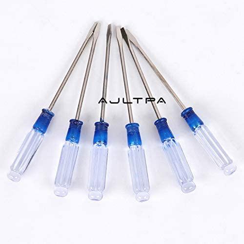 Screwdriver 500pcs 3.0 x 130mm Transparent Handle Screwdriver Repair Hand Tools Precision Screwdriver Random Colors - (Color: Slotted)