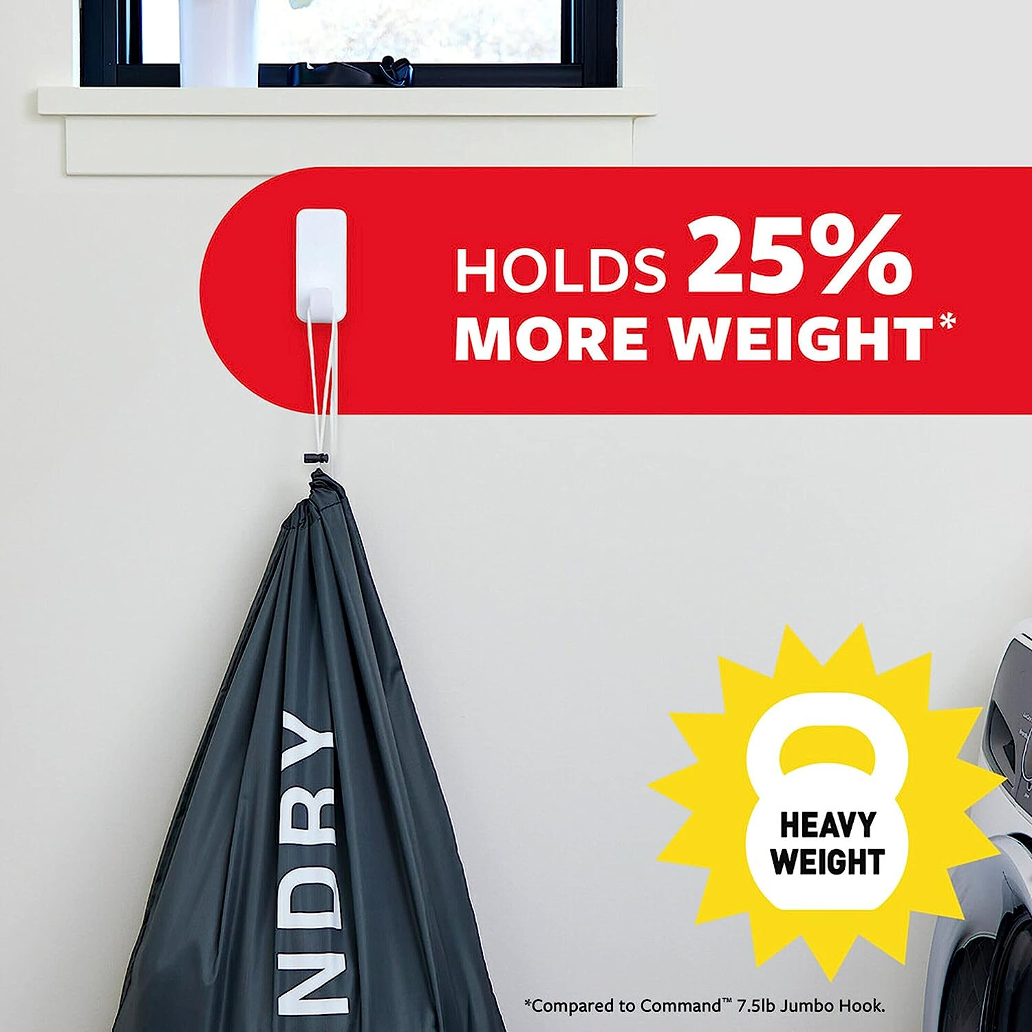 Command 10 Lb XL Heavyweight Wall Hook, White, Damage Free Decorating, 2 Command Hooks