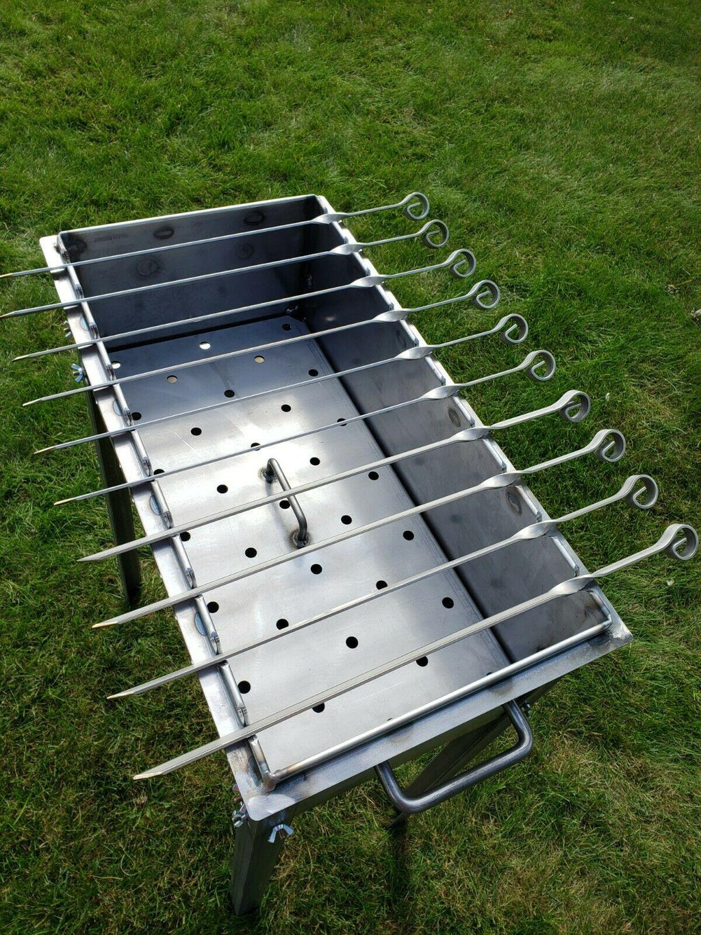 Heavy-duty Steel BBQ Grill / MANGAL 11 Ga (3mm) + 10 skewers