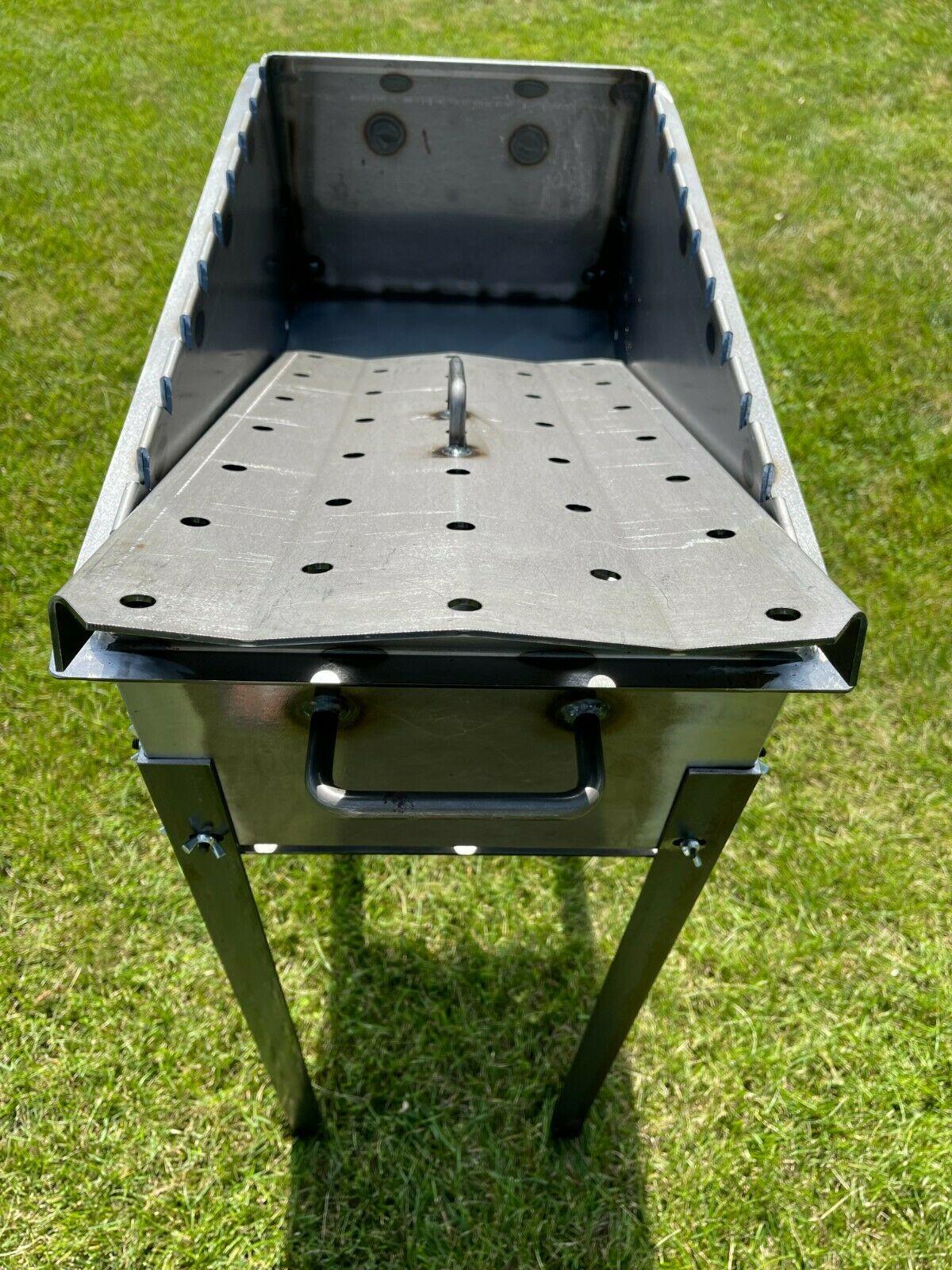 Heavy-duty Steel BBQ Grill / MANGAL 11 Ga (3mm) + 10 skewers