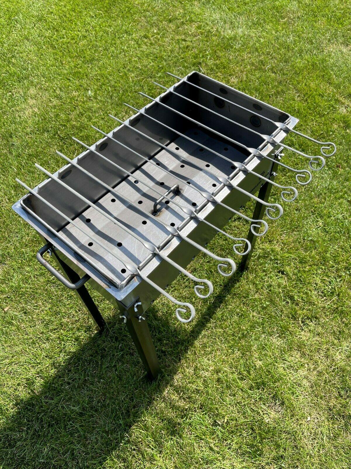 Heavy-duty Steel BBQ Grill / MANGAL 11 Ga (3mm) + 10 skewers